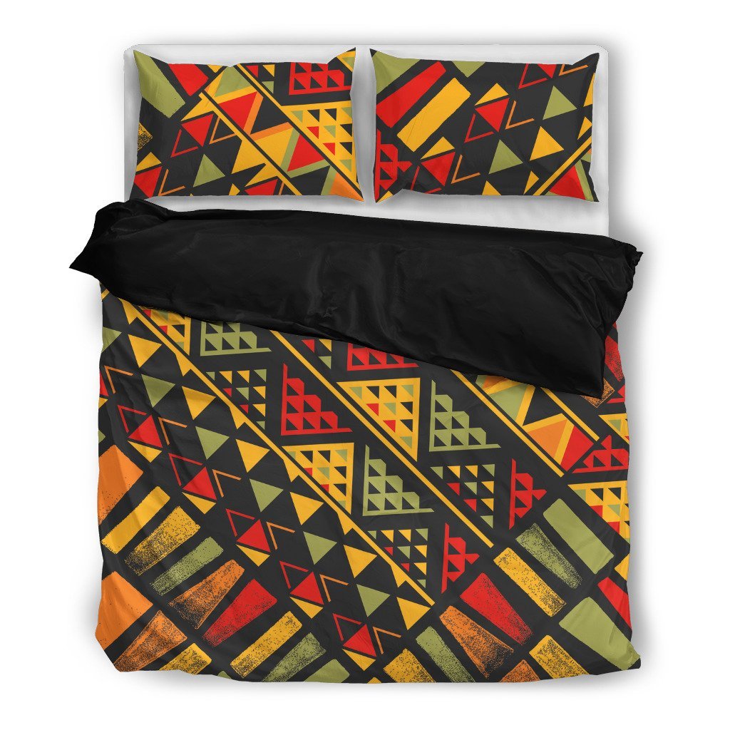 African Afro Dashiki Adinkra Kente Pattern Pillow & Duvet Covers Bedding Set