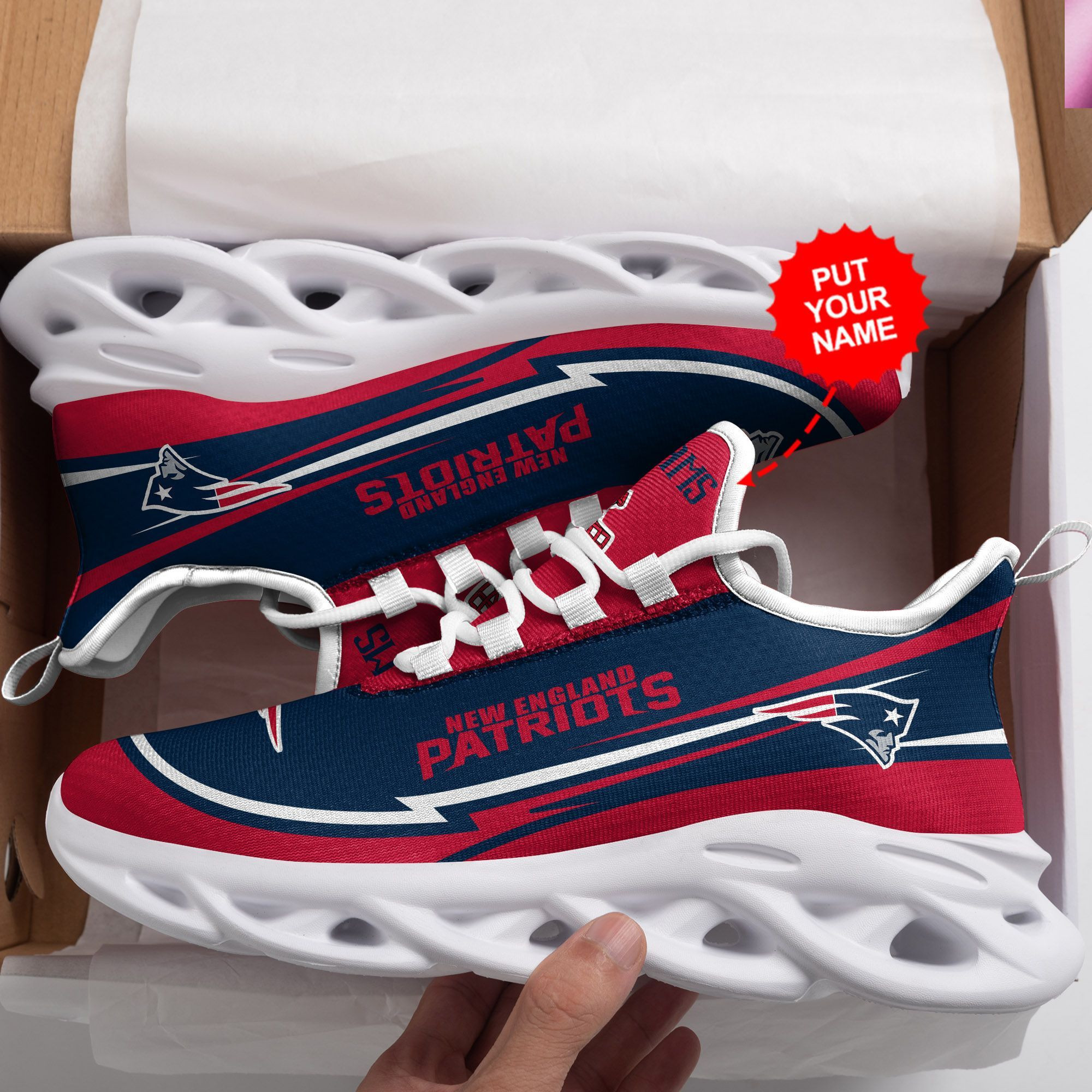 New England Patriots Custom Personalized Max Soul Sneakers Running Sports Shoes For Men Women