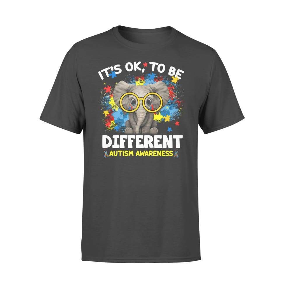 It’S Ok To Be Different Elephant Autism Awareness Custom Graphic Print Unisex T-Shirt Hoodie Sweatshirt Plus Size S-5Xl