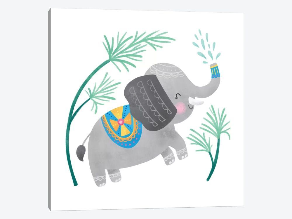 Playful Pals -Elephant Canvas Poster 8″x12″ 12×18″ 18″x26″ 24″x36″ 30″x45″