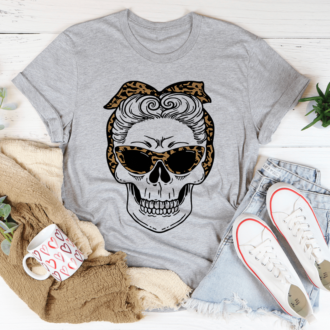 Skull With Leopard Bandana Tee