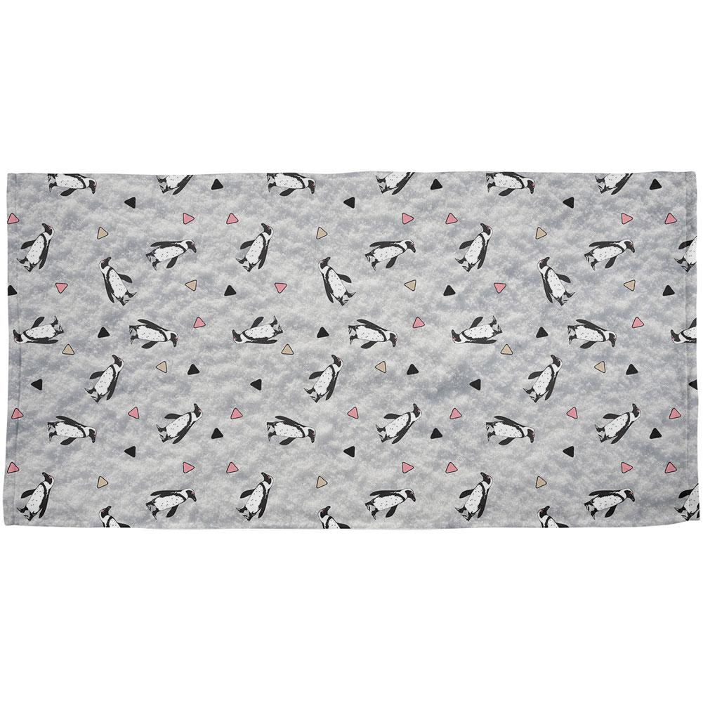 Retro Penguin Pattern All Over Bath Towel