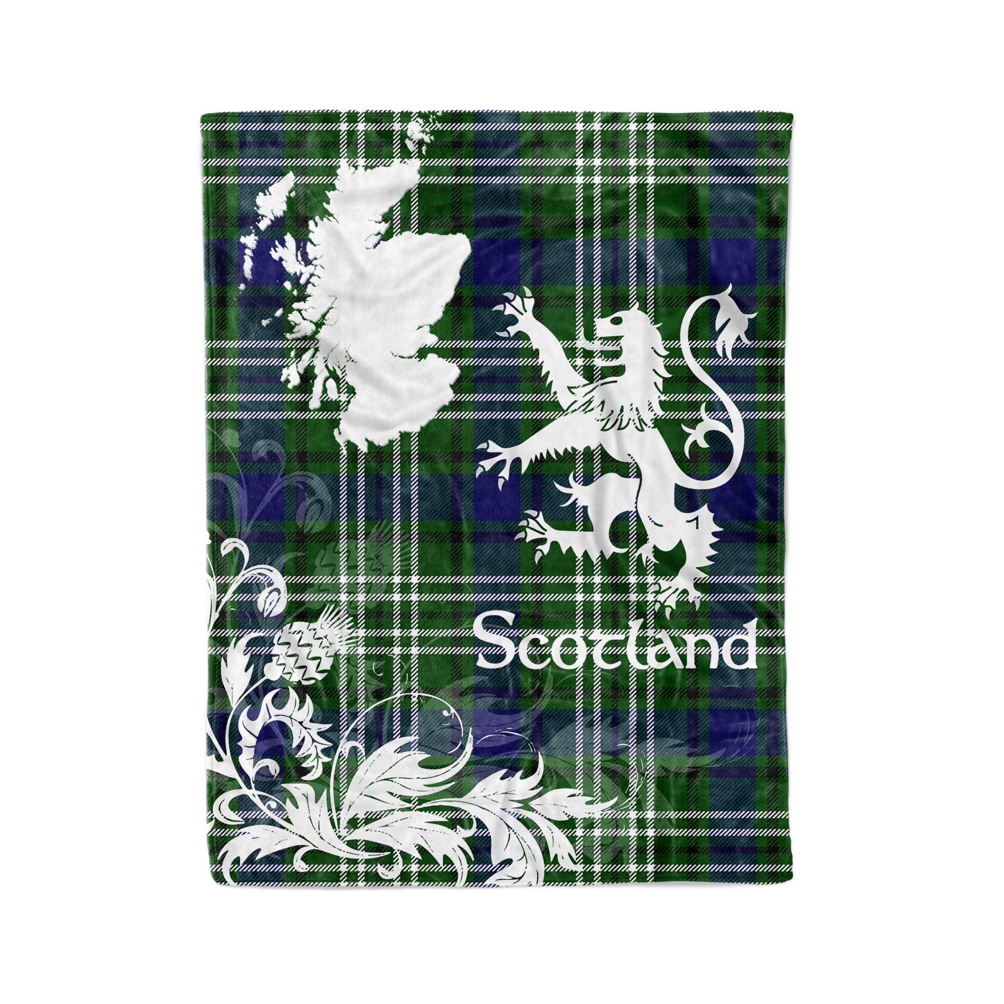 Tartan Plaid Fleece Blanket Tartan Blanket Thistle And Lion Scottish Clan Tweedside Plaid Blanket