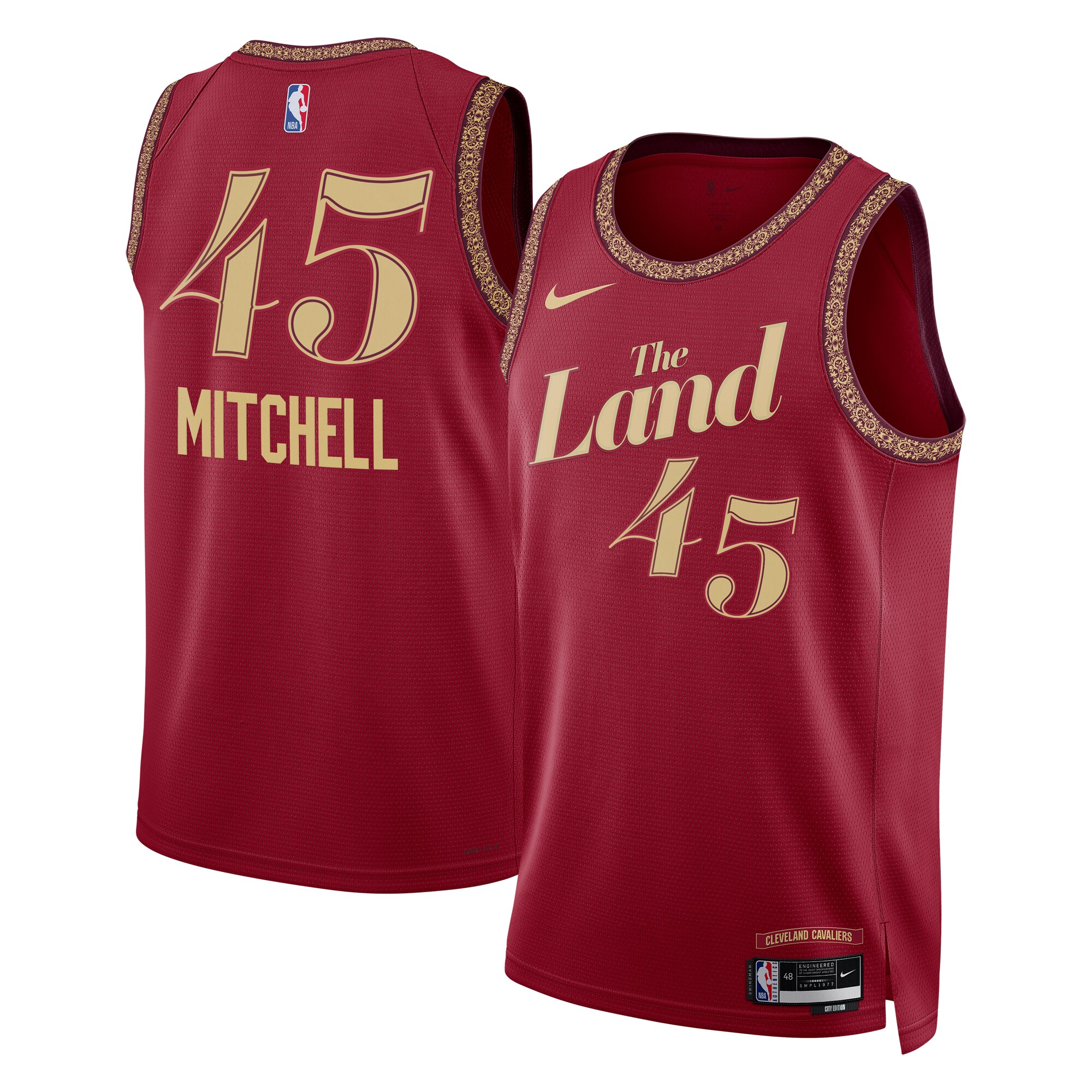 Cleveland Cavaliers City Edition Swingman Jersey 23 – Wine – Donovan Mitchell – Unisex