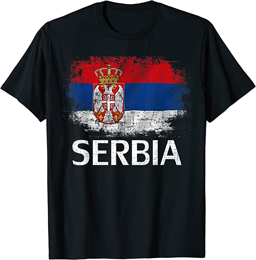 Vintage Serbia Flag For Serbian Gift T-Shirt