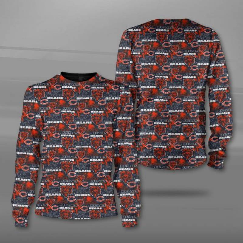 Men / Women Chicago Bears All Over Print 3D Sweatshirt, Chicago Bears All Over Print Logo Bears Sweatshirt