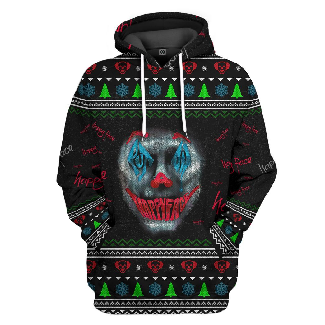 3D Put On Happy Face Joker Ugly Sweater Tshirt Hoodie Apparel