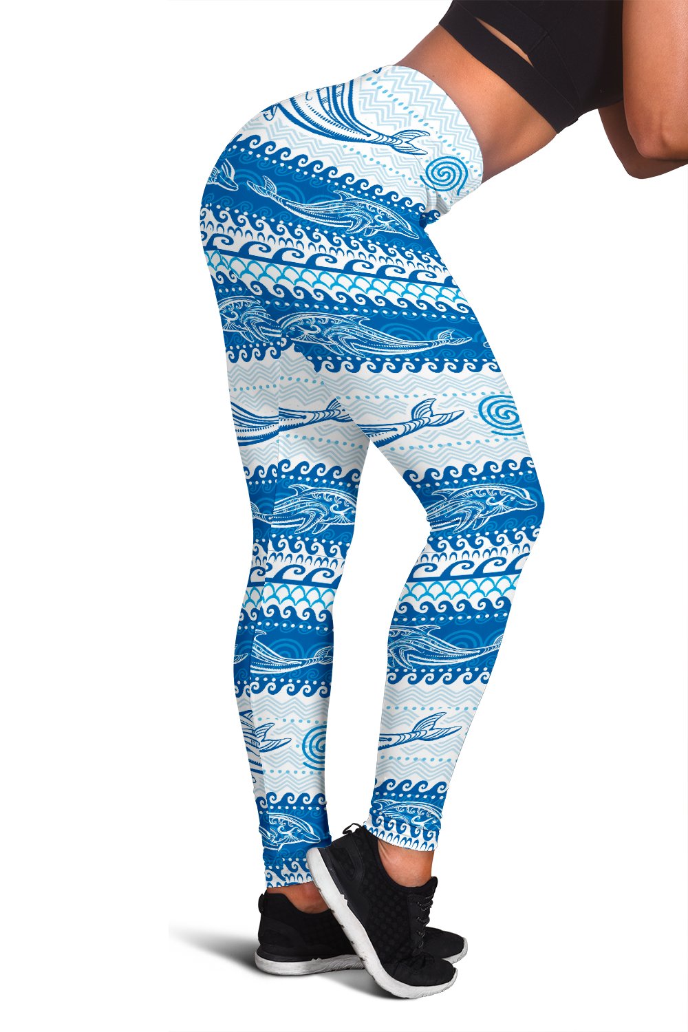 Dolphin Tribal Print Pattern Women Leggings