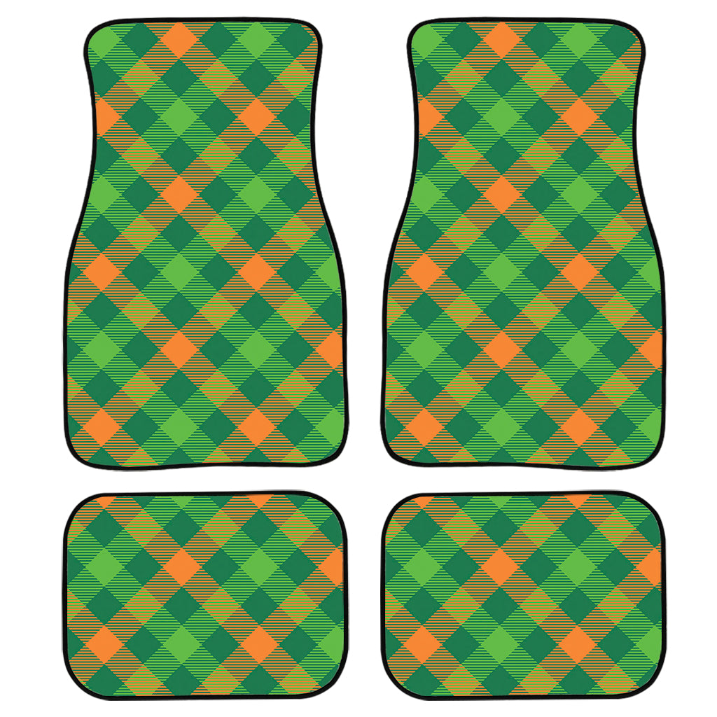 St. Patrick’S Day Buffalo Pattern Print Front And Back Car Floor Mats, Front Car Mat