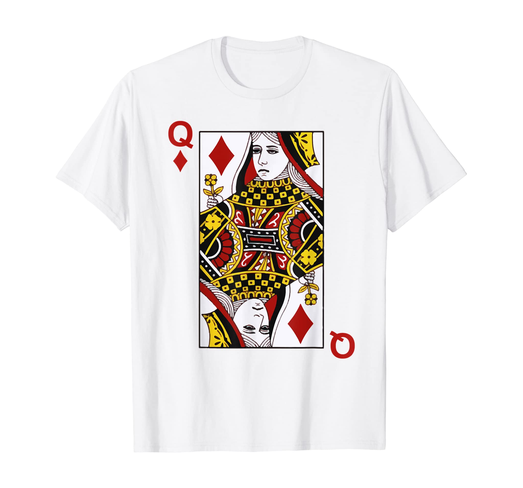 Queen of Diamond Tshirt Blackjack Cards Poker 21 Q Tee shirt