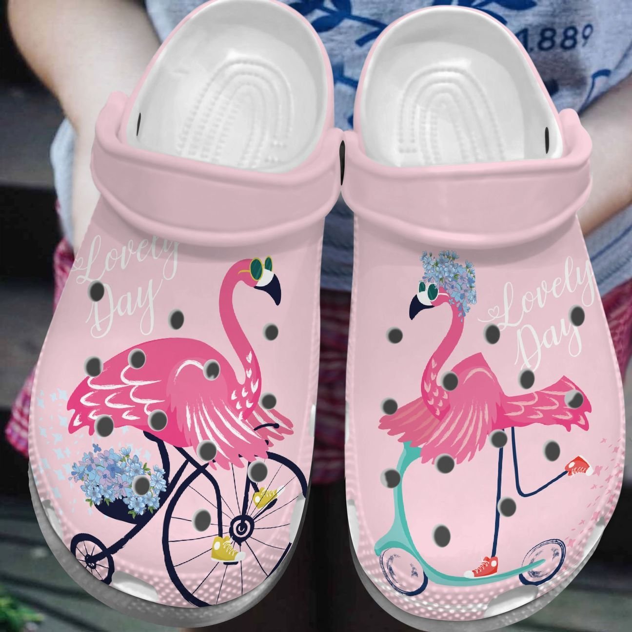 Flamingo Personalized Clog, Custom Name, Text, Color, Number Fashion Style For Women, Men, Kid, Print 3D It’S A Lovely Day