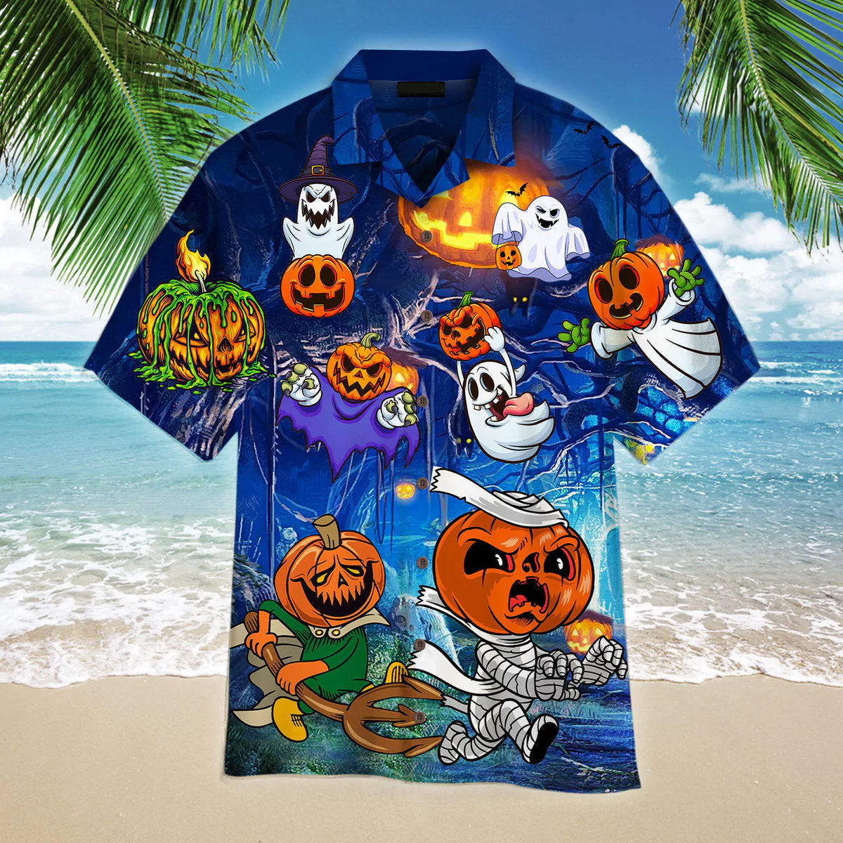 Amazing Pumpkin And Ghost Halloween Hawaiian Shirt, Halloween Shirt, Gift For Halloween Day