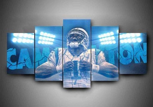 Carolina Panthers New Camton 1 Sport 5 Panel Canvas Art Wall Decor