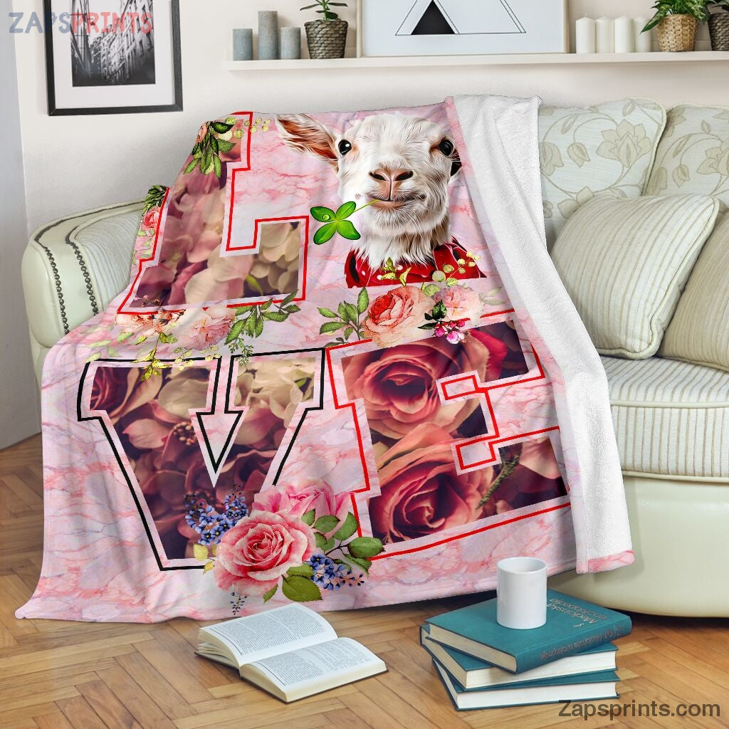 Pink Rose Love Goat Blanket – Cool Gift Ideas