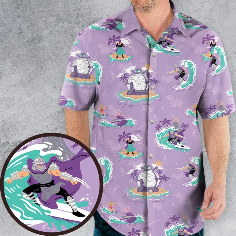 Summer Surfing Tmnt Villains Hawaiian Shirt
