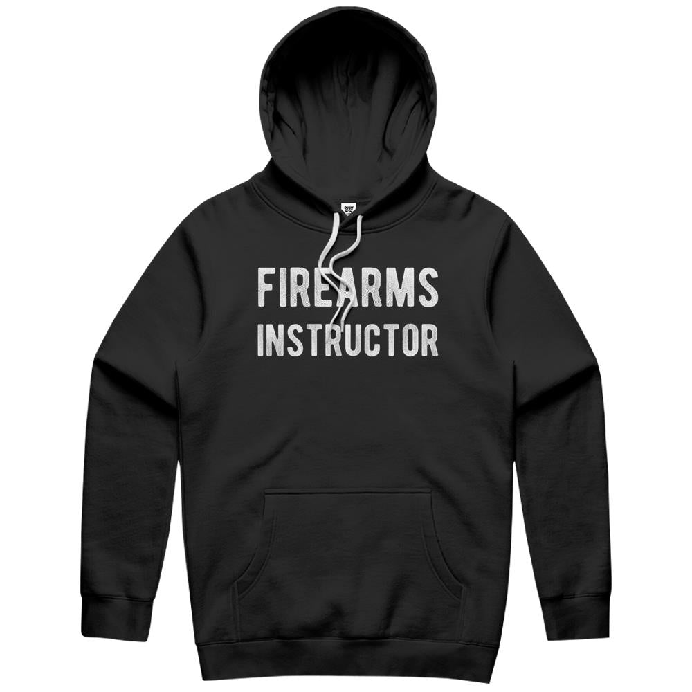 Firearms Instructor Distressed Style Back Print Work Hoodie