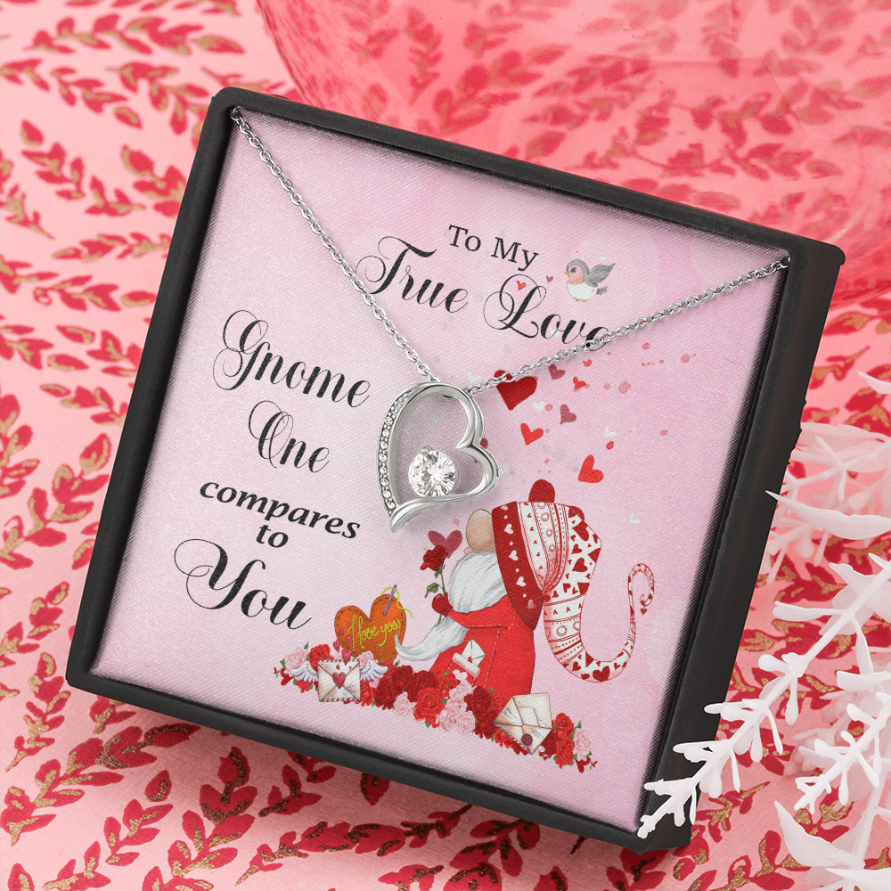 Valentine'S Day Gift For My True Love,, Valentine Gnomes, Heart Necklace, Valentine'S Day Jewelry, Valentine'S Day Necklace, Gift For Wife, Girlfriend,
