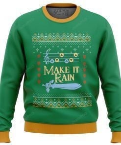 Zelda Make It Rain Ugly Christmas Sweater, All Over Print Sweatshirt