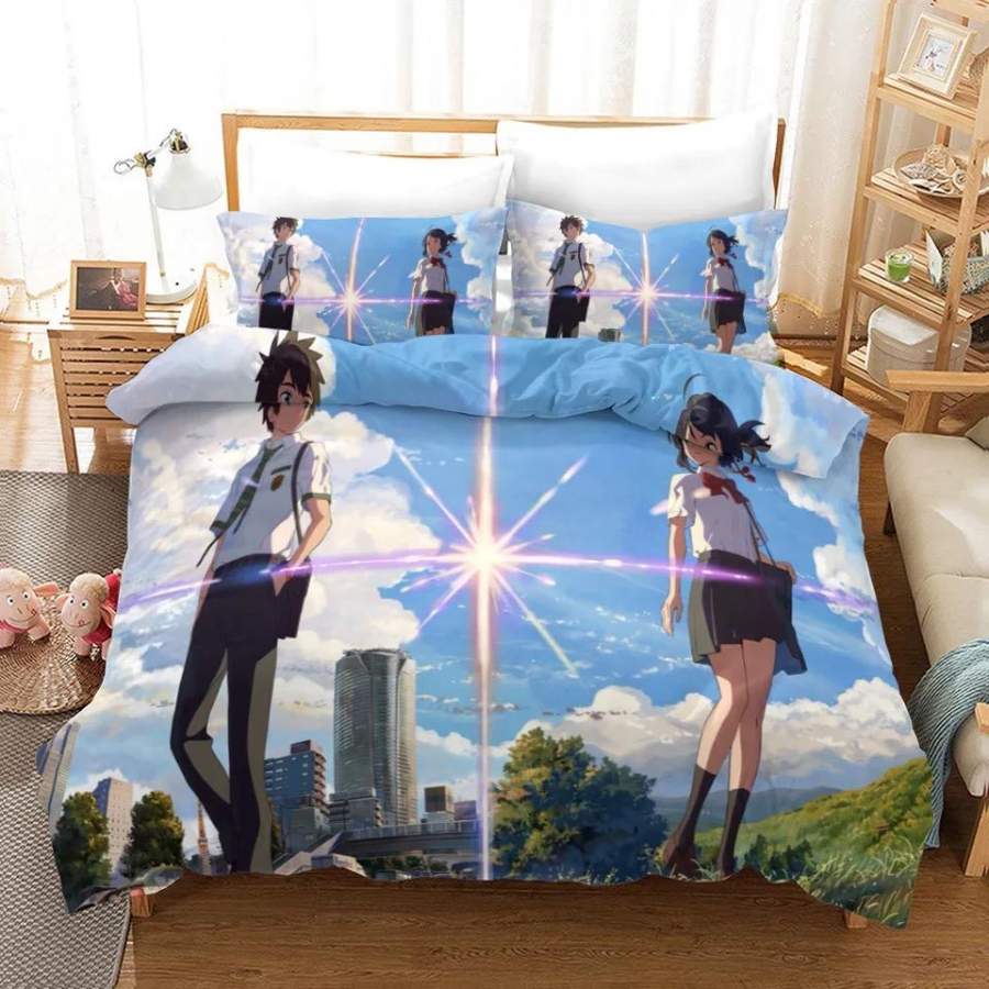 Your Name Kimi no na wa Makoto Shinkai #1 Duvet Cover Quilt Cover Pillowcase Bedding Set Bed Linen Home Decor