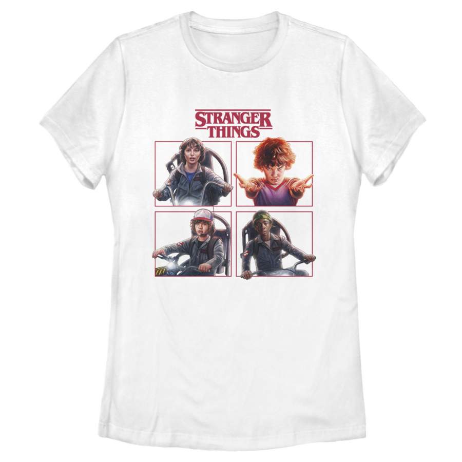 Stranger Things Women’s Character Squares  T Shirt