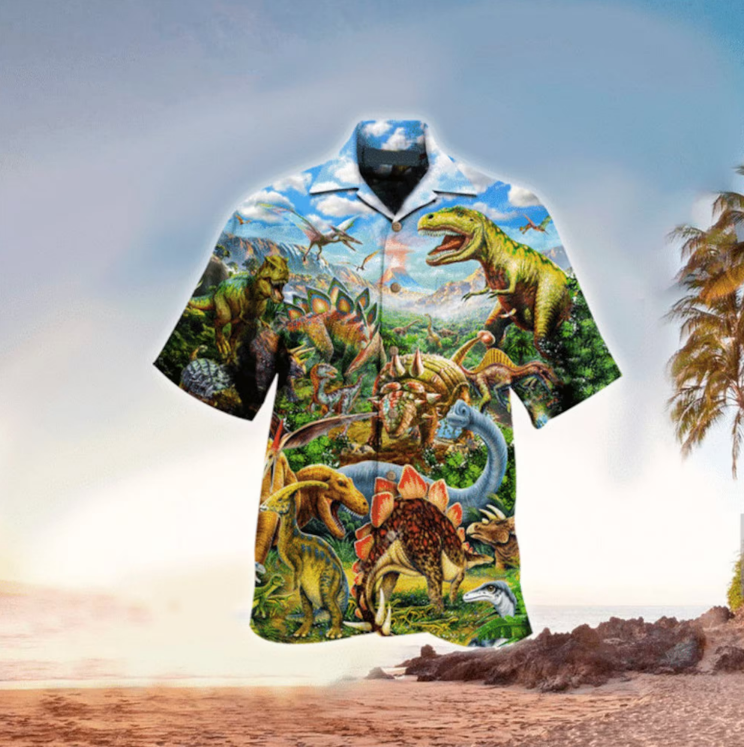 Unifinz Jurassic Park Hawaiian Shirt Dinosaurs Jurassic World Vintage Hawaii Shirt Jurassic Park Aloha Shirt 2022