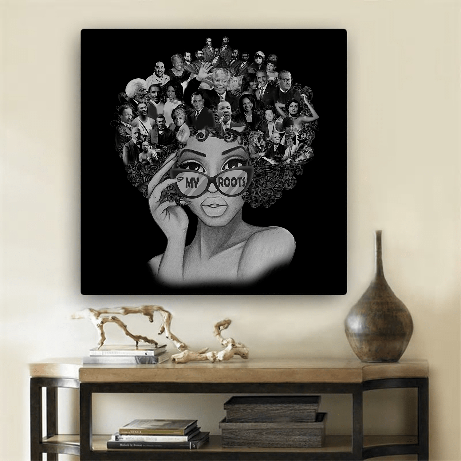 African American Canvas Art My Roots Canvas Design Famous African Leaders People Black History Month Canvas Afrocentric Inspired Home Décor