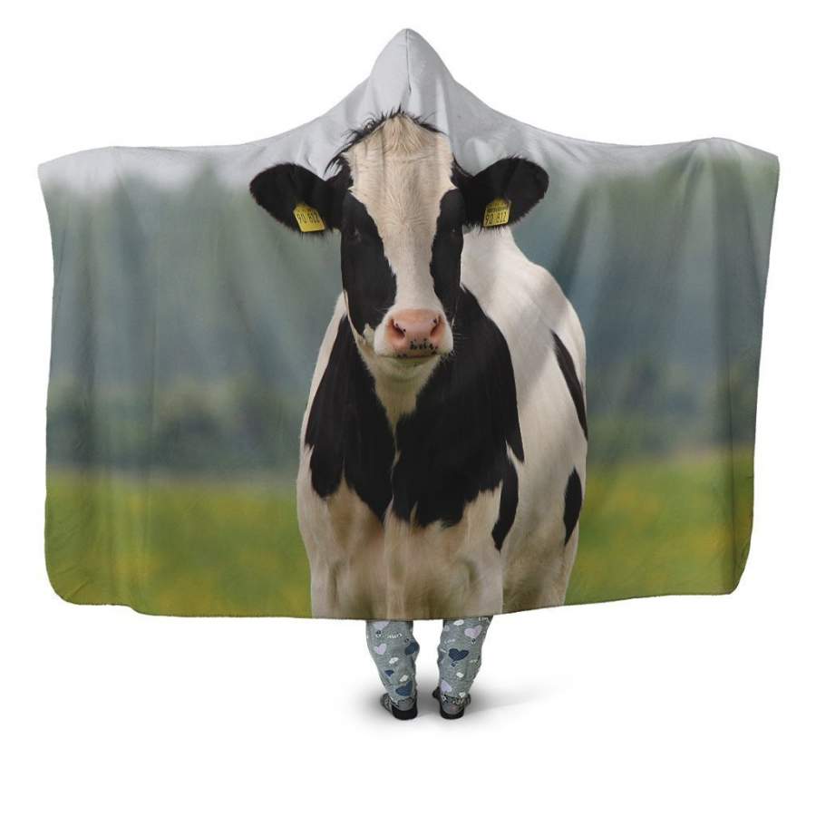 3D All Over Printed Dutch Cow Hoodie Blanket