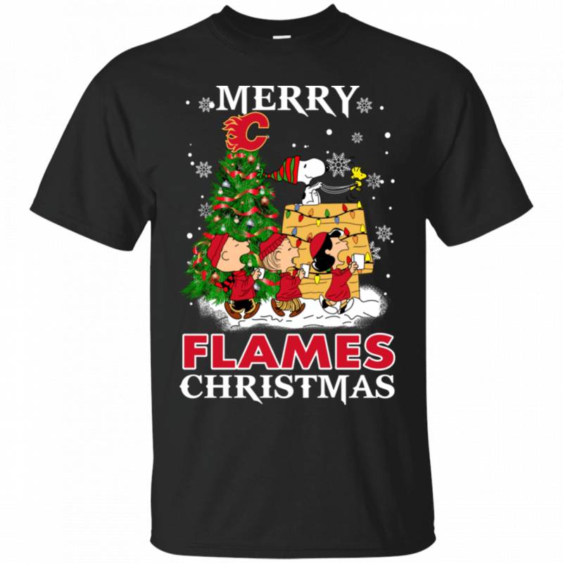 Merry Calgary Flames Christmas Snoopy Ugly Sweater Style Shirts