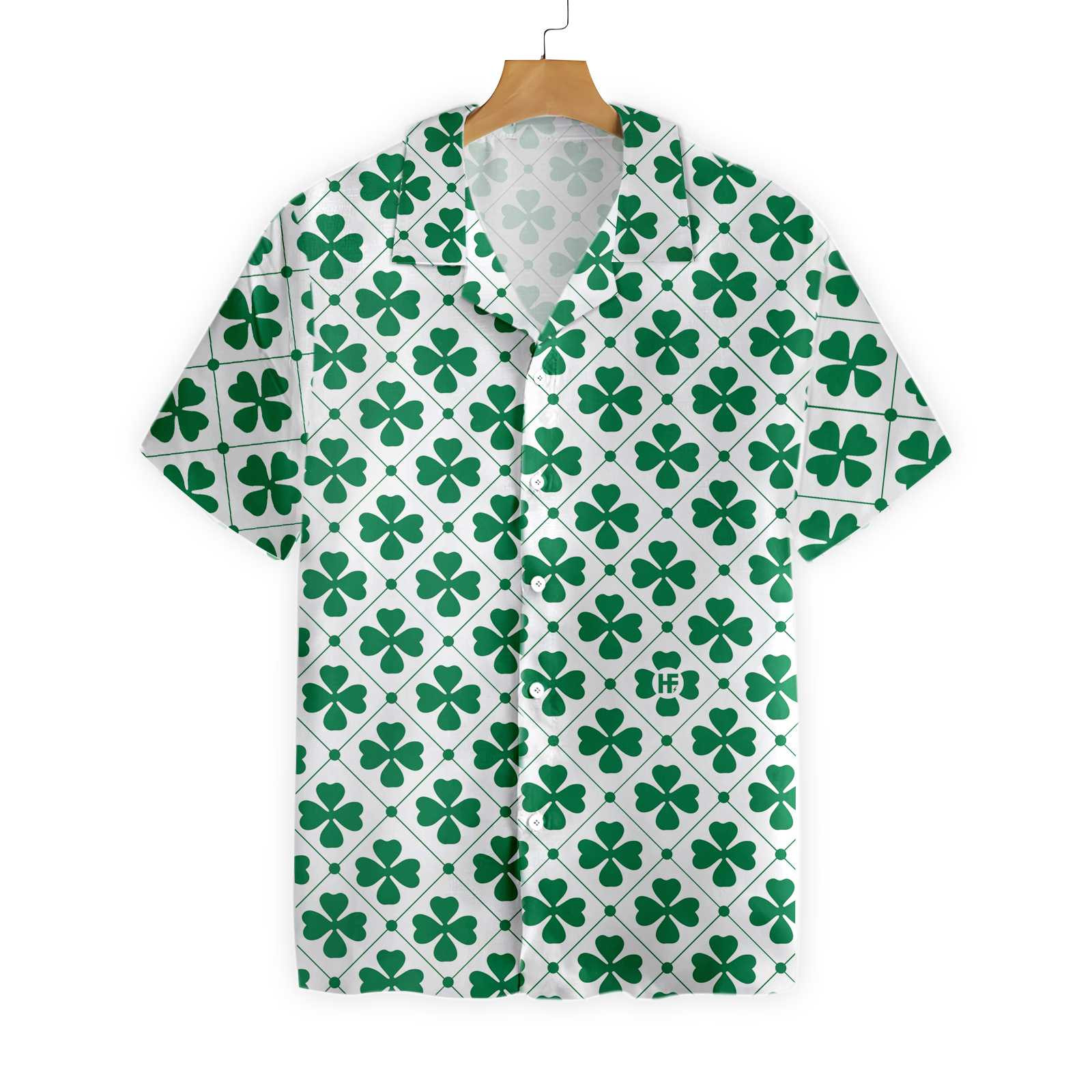 Four Leaf St Day Hawaii Button Up Shirt For Men Ha73936