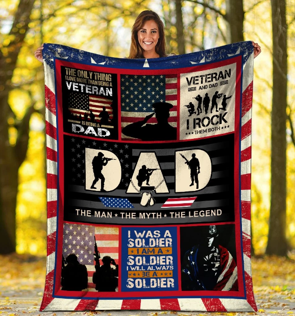 Veteran Dad Gift, Veteran’S Day Gift, Veteran Gift Fleece Blanket