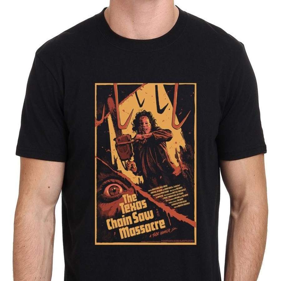 THE TEXAS CHAINSAW MASSACRE Horror Movie Poster T-Shirt Size:S -3XL