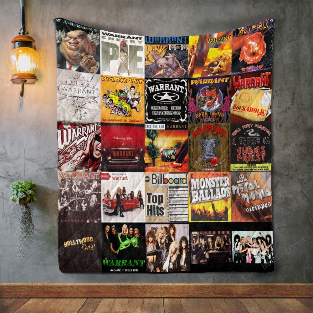 Warrant Album Covers Quilt Blanket