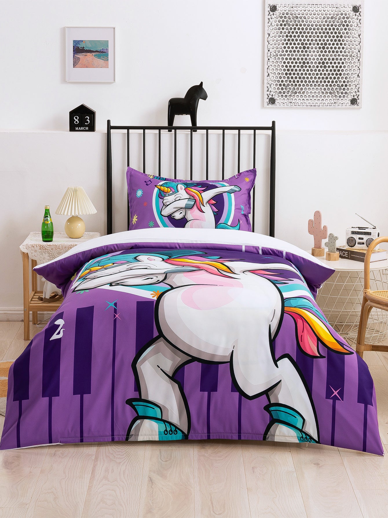 3D Cartoon Animal Unicorn Quilt Cover Set Bedding Set Duvet Cover Pillowcases 336