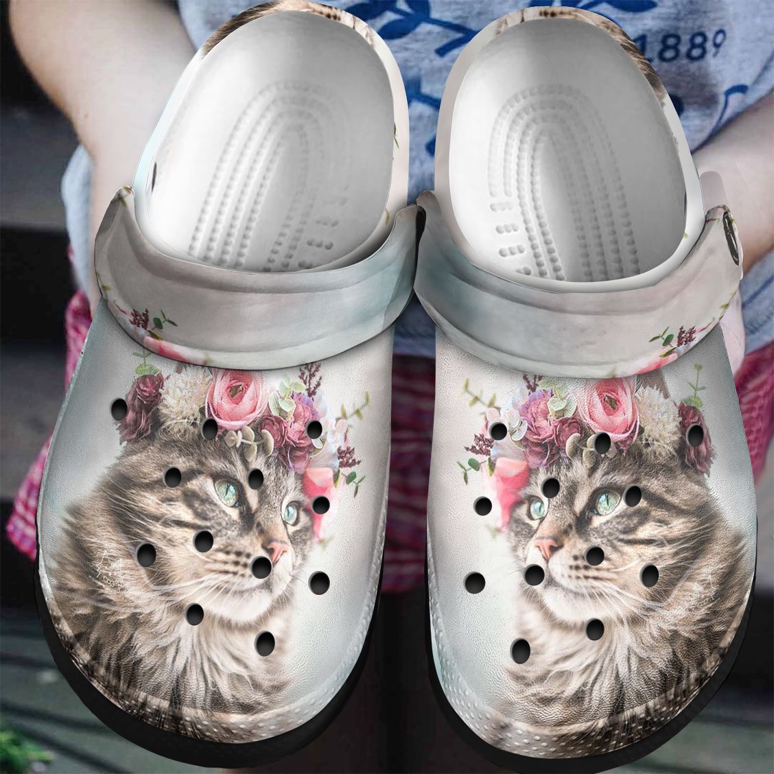 Cat Personalized Clog, Custom Name, Text, Color, Number Fashion Style For Women, Men, Kid, Print 3D Floral Cat