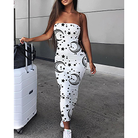 2021 Summer New off-the-shoulder sexy ladies tight dress elegant fashion women’s sunflower print long skirt casual all-match alx