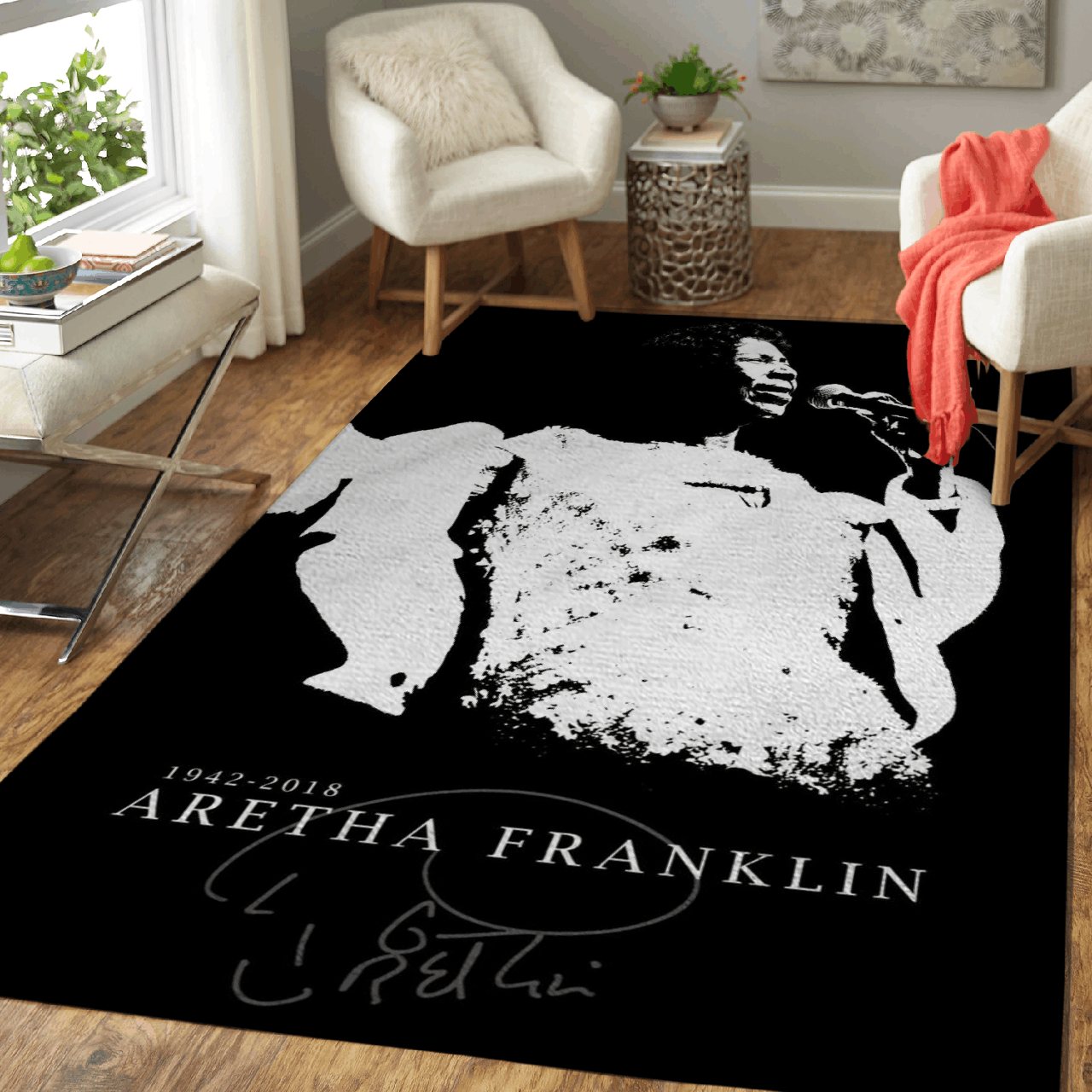Aretha Franklin – Music Art For Fans Area Rug Carpet