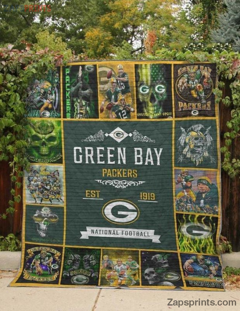 Green Bay Packers Rock Skull 3 D Printing Quilt Gift For Fan Football Lovers