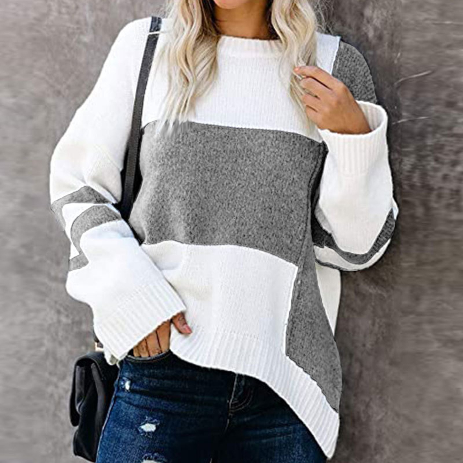 Sweatshirts for Women Women Casual Solid Color Hollow V Neck Knit Sweater Mens Athletic Sweatshirts alx