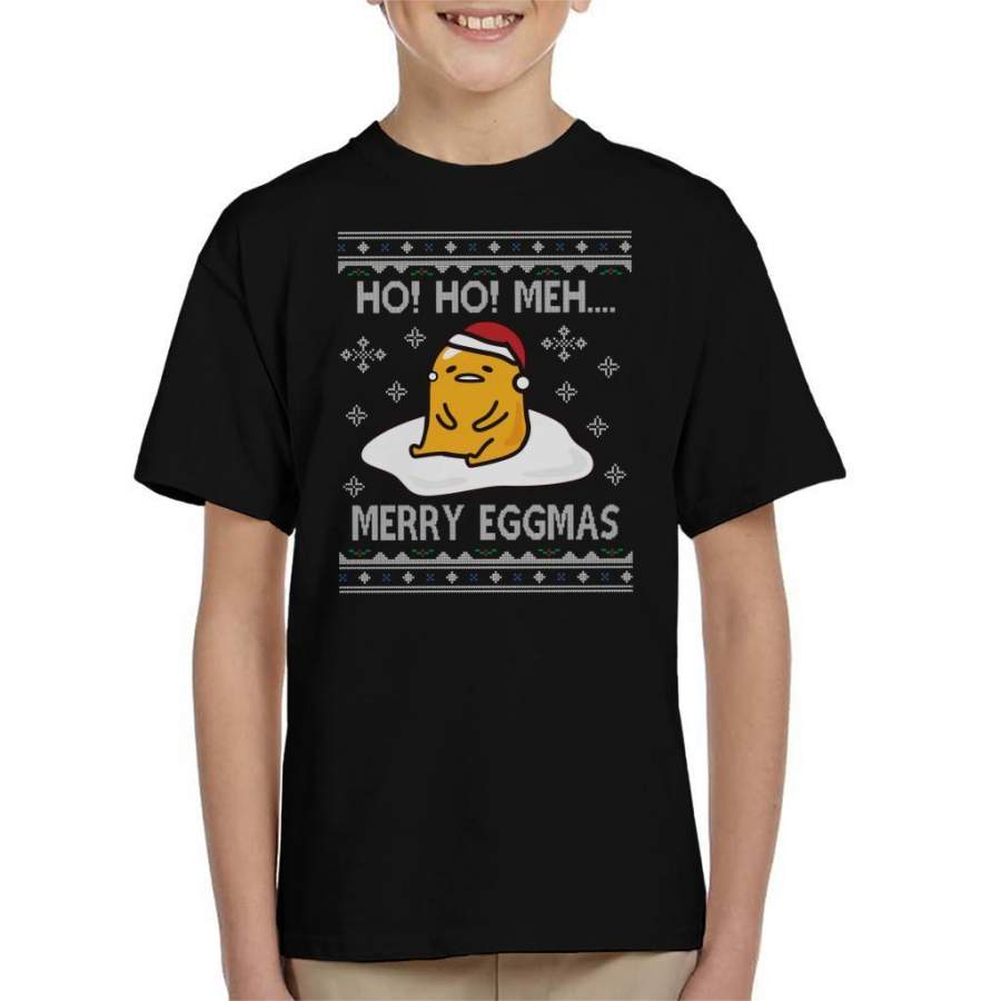 Gudetama Ho Ho Meh Christmas Knit Kid’s T-Shirt