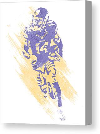 Stefon Diggs Minnesota Vikings Water Color Art 1 Joe Hamilton Canvas Print