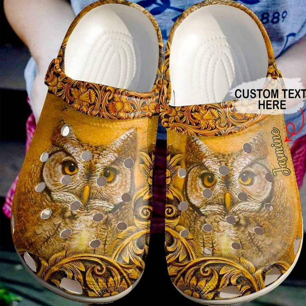 Owl Personalized Carved 102 Gift For Lover Rubber Crocss Clog Shoes Comfy Footwear