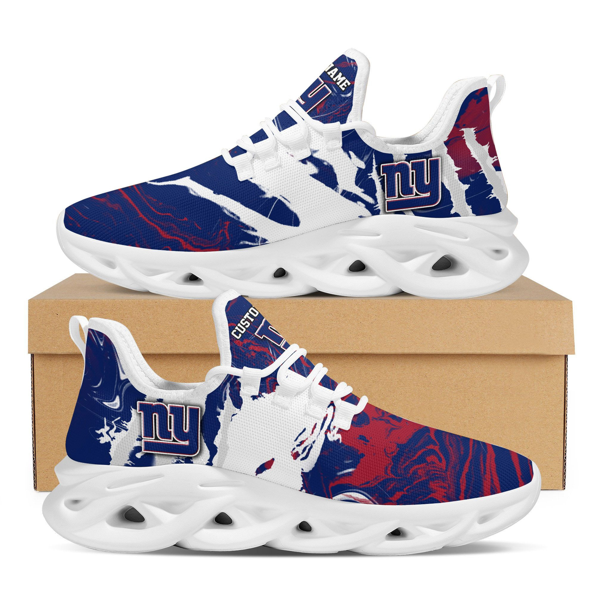 New York Giantsamerican Football Team Trending Custom Personalized With Name Max Soul Clunky Sneaker Shoes For Men Women