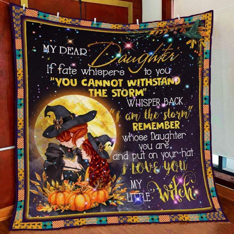 Halloween To My Daughter My Little Witch Fleece Blanket – Quilt Blanket