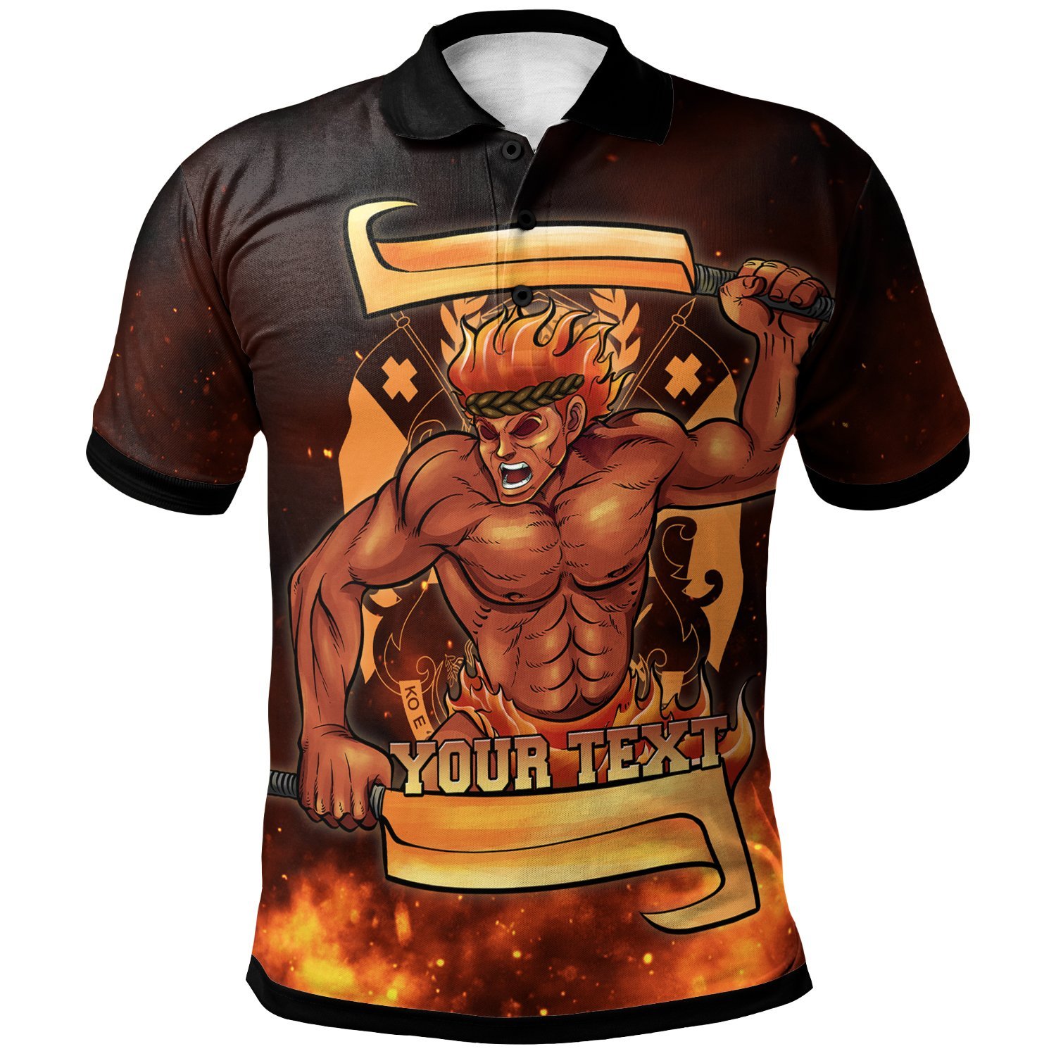 Tonga Custom Personalized Polo Shirt – The Fire Knife Dance – BN29