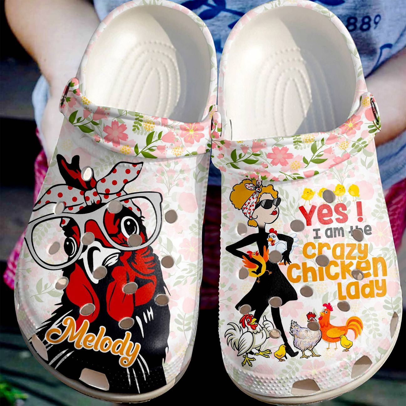 Chicken Personalized Clog, Custom Name, Text, Color, Number Fashion Style For Women, Men, Kid, Print 3D Crazy Chicken Lady