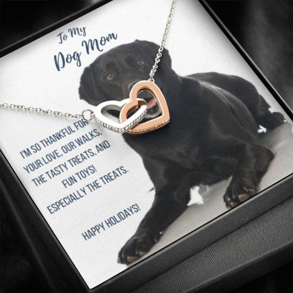 Gift For Black Labrador Retriever Dog Mom – Mother Two Hearts Necklace 0921
