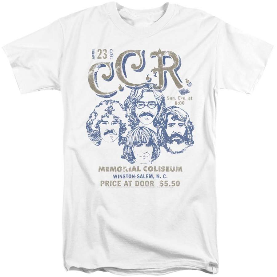 Creedence Clearwater Revivial Sketch Poster Men’s 18/1 Tall Cotton SS T ...