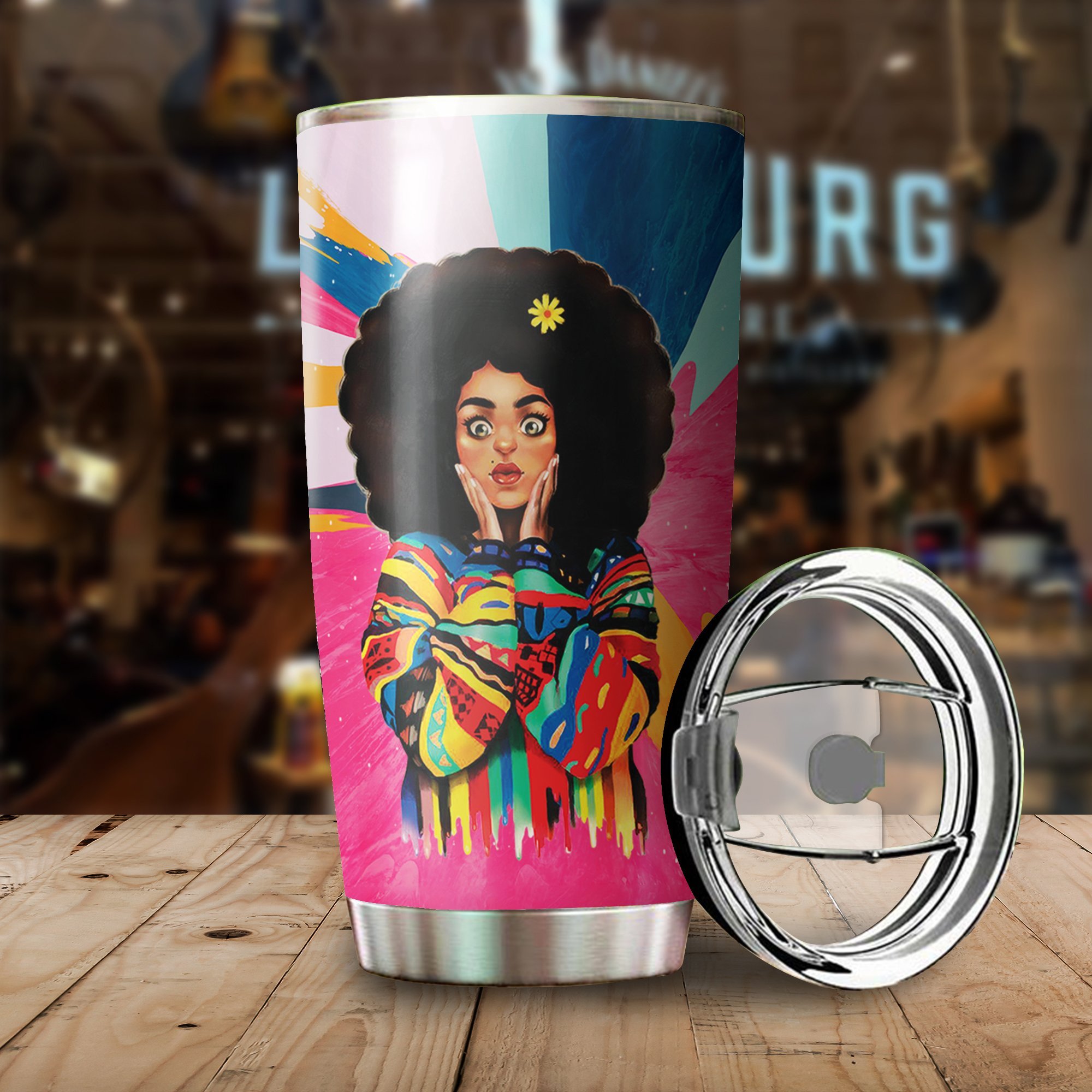 Black Girl Beautiful Hair Surprise Stainless Steel Insulated Tumbler