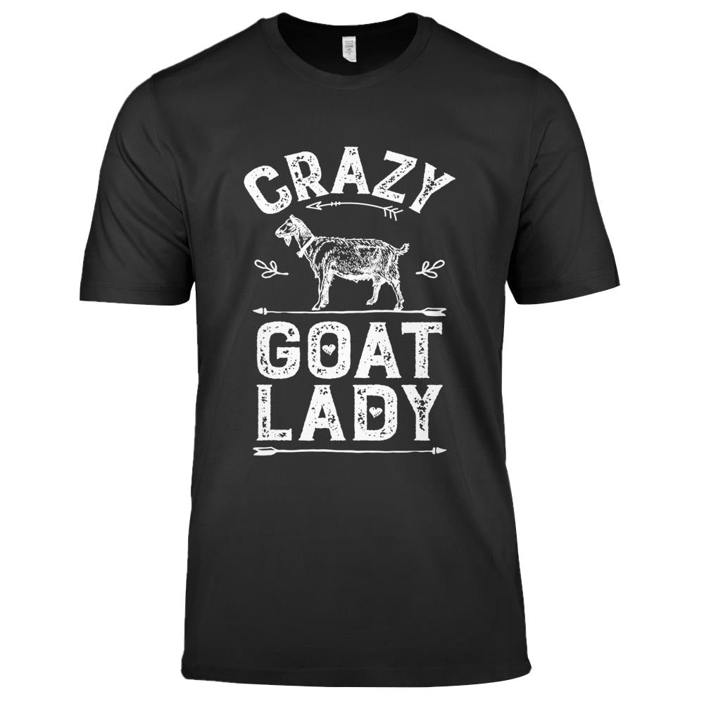 Crazy Goat Lady T Shirt Funny Goats Lovers Farm Farmer Gifts Premium T Shirts