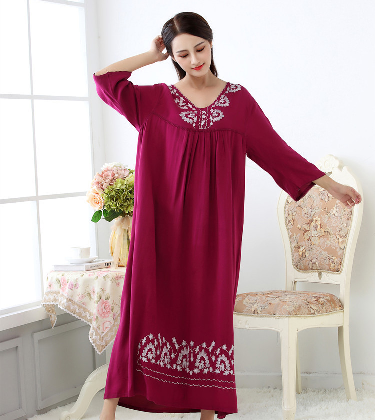 Spring and Autumn Sleepwear Women’s Cotton Long Nightgown Loose Comfortable Nightwear Long Sleeve Night Dress Women Sleepshirts alx